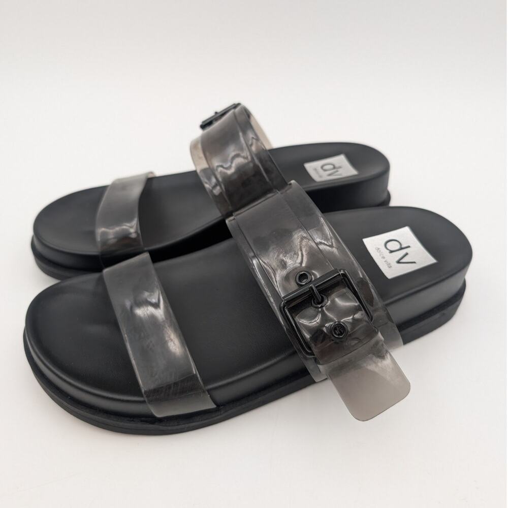 DV Dolce Vita Annie Basic Strappy Buckle Sandal Women's Black Size US7 EU38